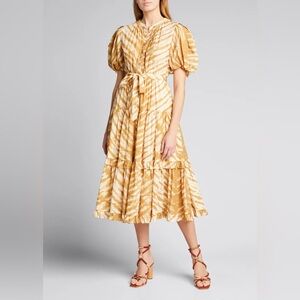 Ulla Johnson Magdalena Tie-Dye Midi Dress Dress Size 12